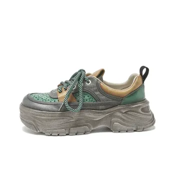 PIERCE GENTRY Height Increasing Low-Top Chunky Sneakers Women's