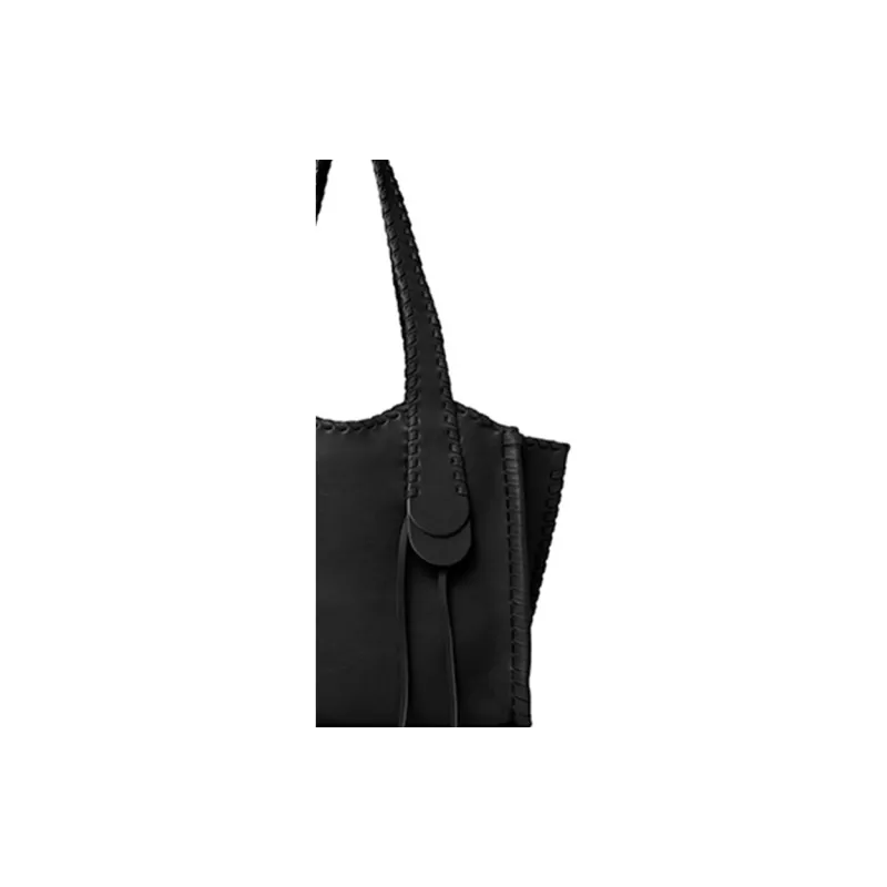 Chloe Mony Washable Calfskin Tote Bag, Shopping Bag, Shoulder Bag, Handbag Medium Size Women's Black-4