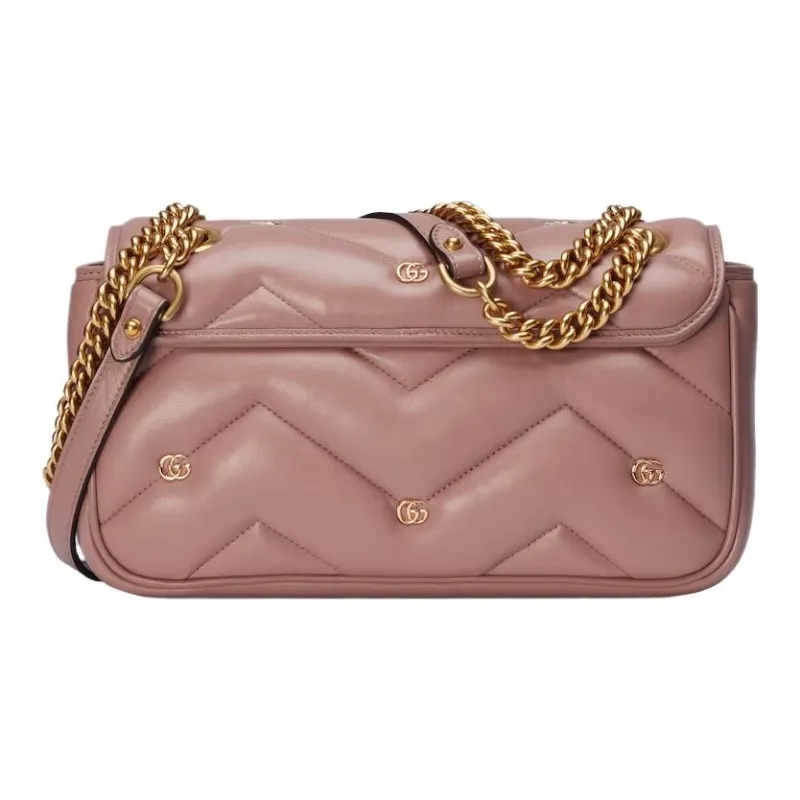 GUCCI GG Marmont Quilting Leather Crossbody Bag Shoulder Bag Women's Pink-5