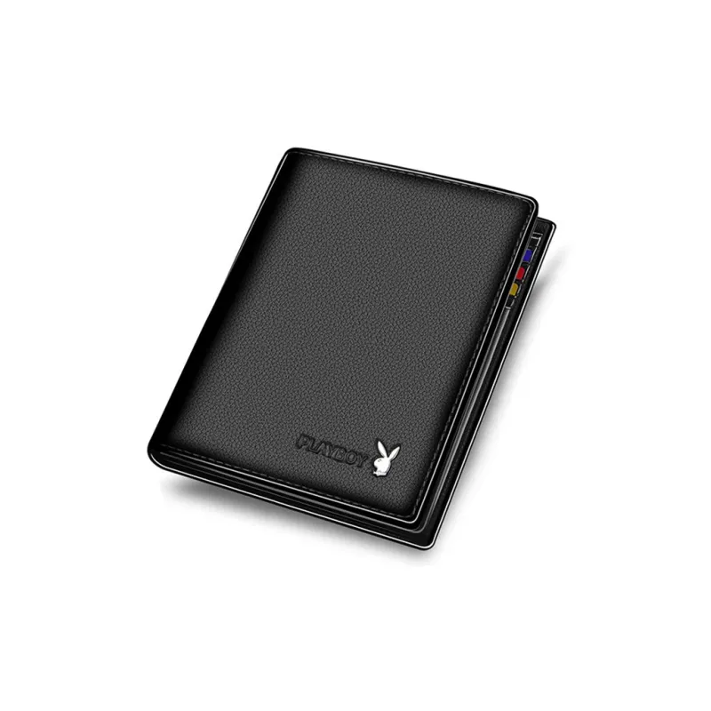 Playboy Top Grain Cow Leather Wallet Regular Men's Black-1