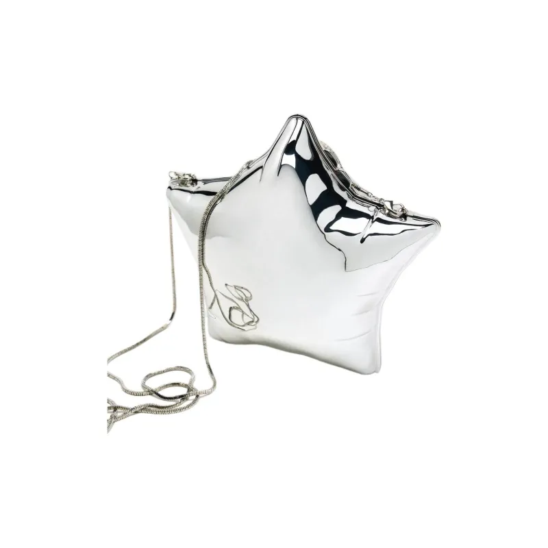 ZARA Acrylic One Shoulder Handheld Crossbody Bag Mini Women's Silver-2