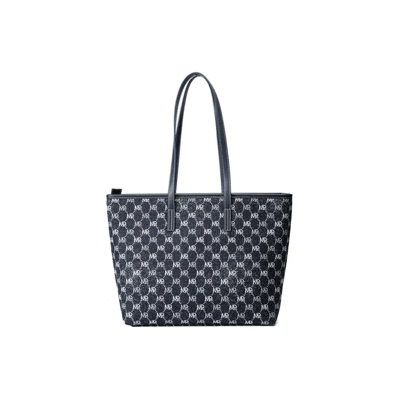 MQ Polyester Tote Bag Shopping Bag Underarm Shoulder Bag Women's Dark Blue-2