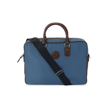 Dunhill Nylon With Cow Leather Shoulder Bag Crossbody Bag Handbag Unisex Blue