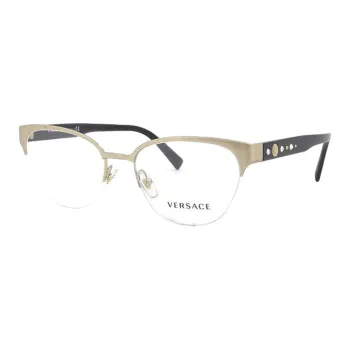 VERSACE Metal Cat Eye Eyeglass Frames Women's Gold