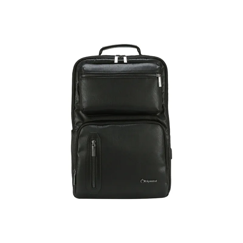Diplomat Fabric Laptop Backpack Large Size Unisex Black-1