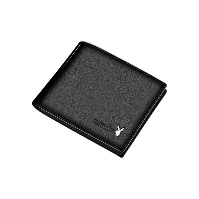Playboy Top Grain Cow Leather Wallet Regular Men's Black-9
