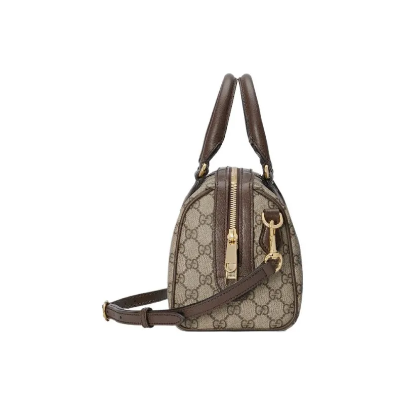 GUCCI Ophidia Canvas With Leather Binding One Shoulder Crossbody Canvas Bag Handbag Small Size Women's Brown-6