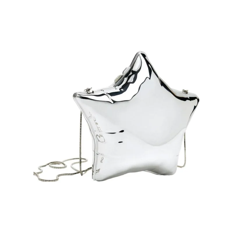ZARA Acrylic One Shoulder Handheld Crossbody Bag Mini Women's Silver-1
