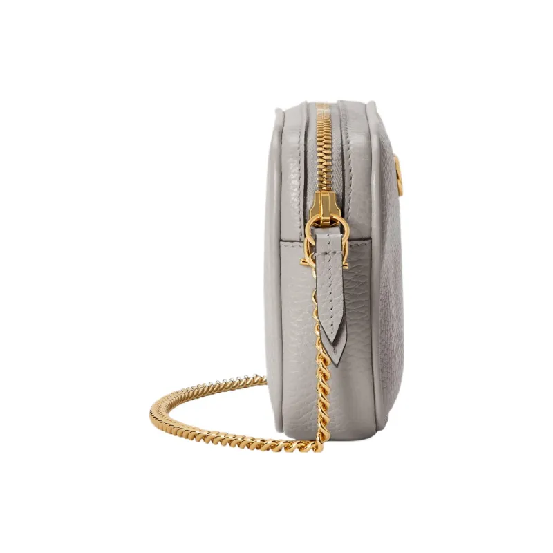 GUCCI GG Marmont Leather Crossbody Bag Shoulder Bag Women's Gray-2