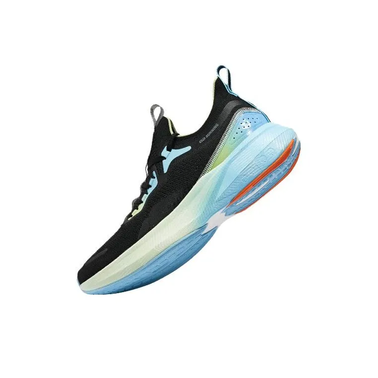 QIAODAN Popular 12Plus Abrasion Resistant Slip Resistant Low Top Running Shoes Men's Black Blue Green-2