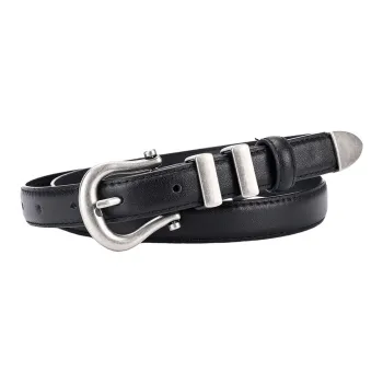 NINE NAIL 9-Section Spike Vintage Pin Buckle Cow Leather Genuine Leather Women's Belt Women's Width: 2cm