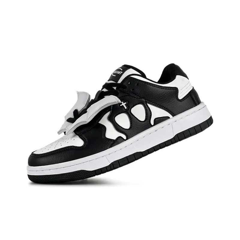 LuzaoT SUPER DRAG Wings Shoes Low Top Skateboard Shoes Unisex White Black-3