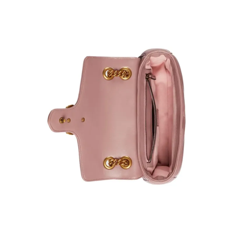GUCCI GG Marmont Quilting Leather Crossbody Bag Shoulder Bag Women's Pink-2