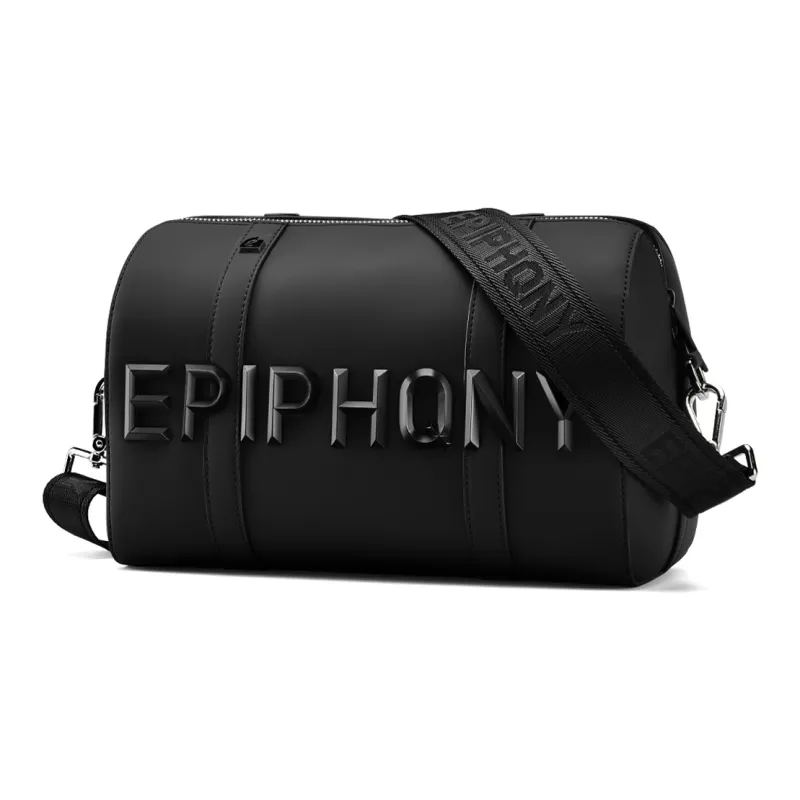 EPIPHQNY PU Cylinder Bag Crossbody Bag Medium Size Unisex Black-2