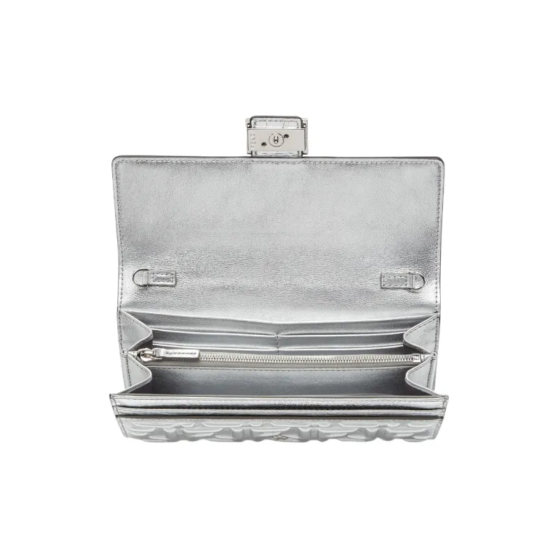 FENDI Baguette Lambskin Shoulder Bag, Crossbody Bag, Wallet Women's Silver-3