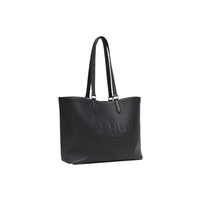 FENDI ROMA Calfskin Tote Bag Shopping Bag Handbag Men's Black-1