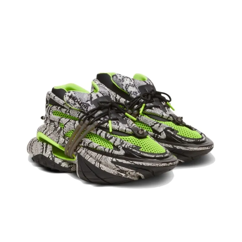 BALMAIN Unicorn Snakeskin-print Sneakers-1