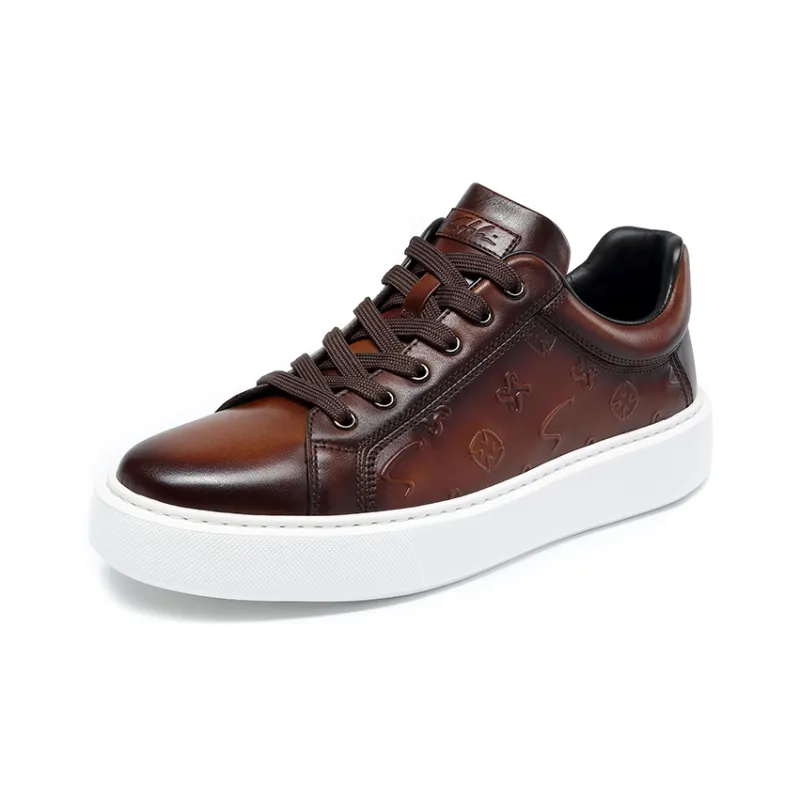 Satchi Lightweight Low Top Skateboard Shoes Men's Dark Brown-1