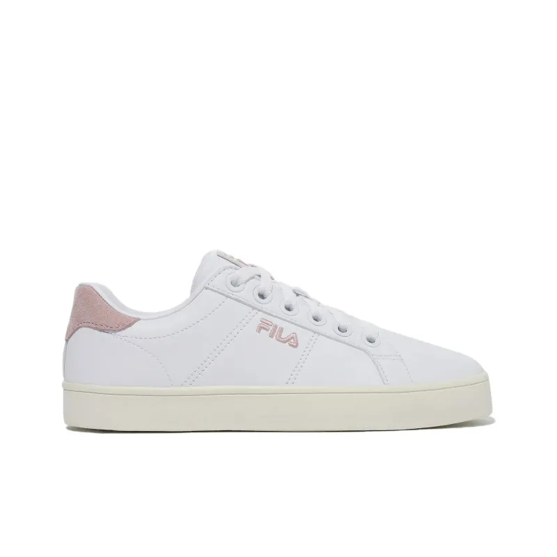 FILA Court Deluxe LT Anti Slip Wear Resistant Low Top Skateboard Shoes Unisex White Pink Korean Style-1