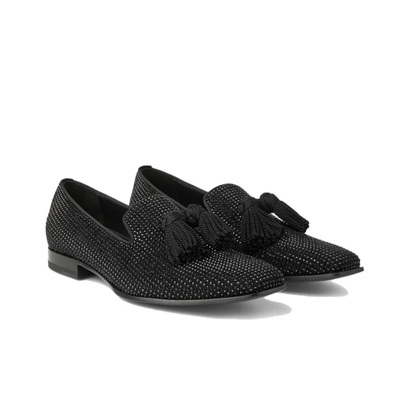 Jimmy Choo Foxley Crystal-embellished Suede Slippers-2