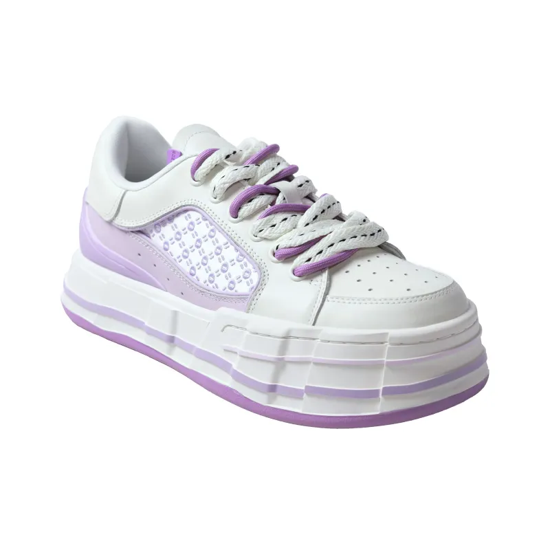FARMER BOB Sandwich Biscuit Series Skateboard Shoes Unisex Low Top Taro Paste Boba Purple-4