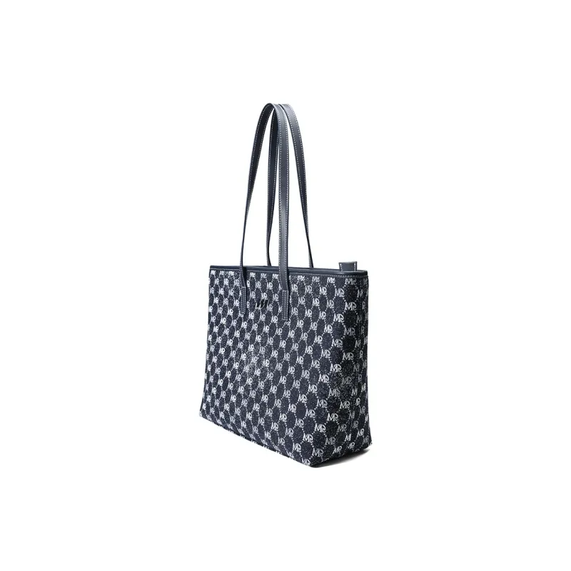 MQ Polyester Tote Bag Shopping Bag Underarm Shoulder Bag Women's Dark Blue-1