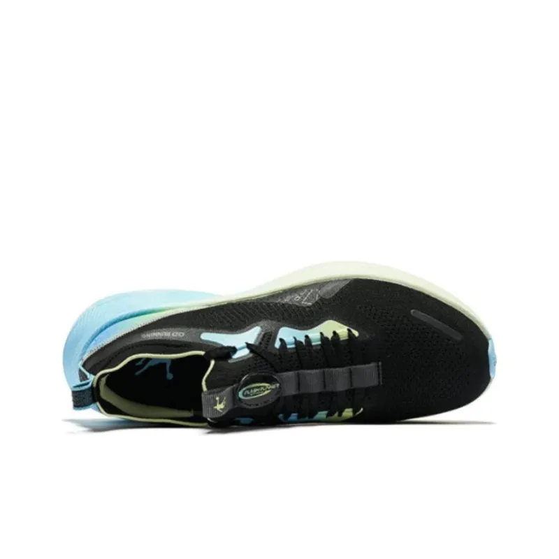 QIAODAN Popular 12Plus Abrasion Resistant Slip Resistant Low Top Running Shoes Men's Black Blue Green-3