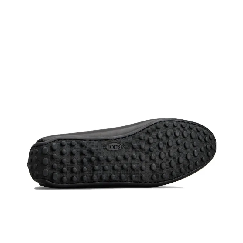 TOD'S Double T Plaque Round Toe Loafers-4