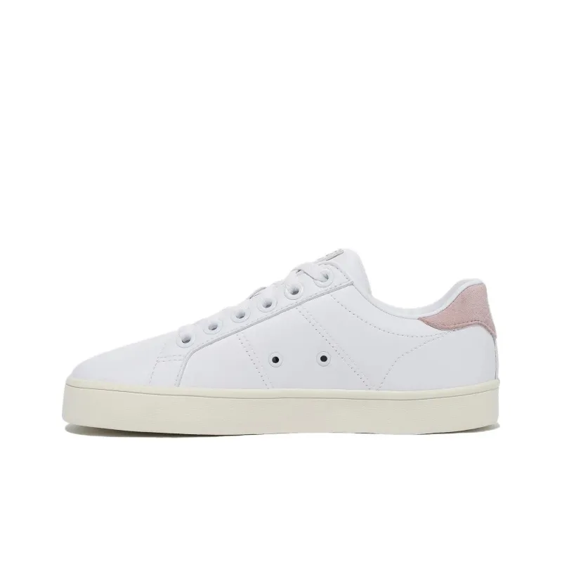 FILA Court Deluxe LT Anti Slip Wear Resistant Low Top Skateboard Shoes Unisex White Pink Korean Style-0