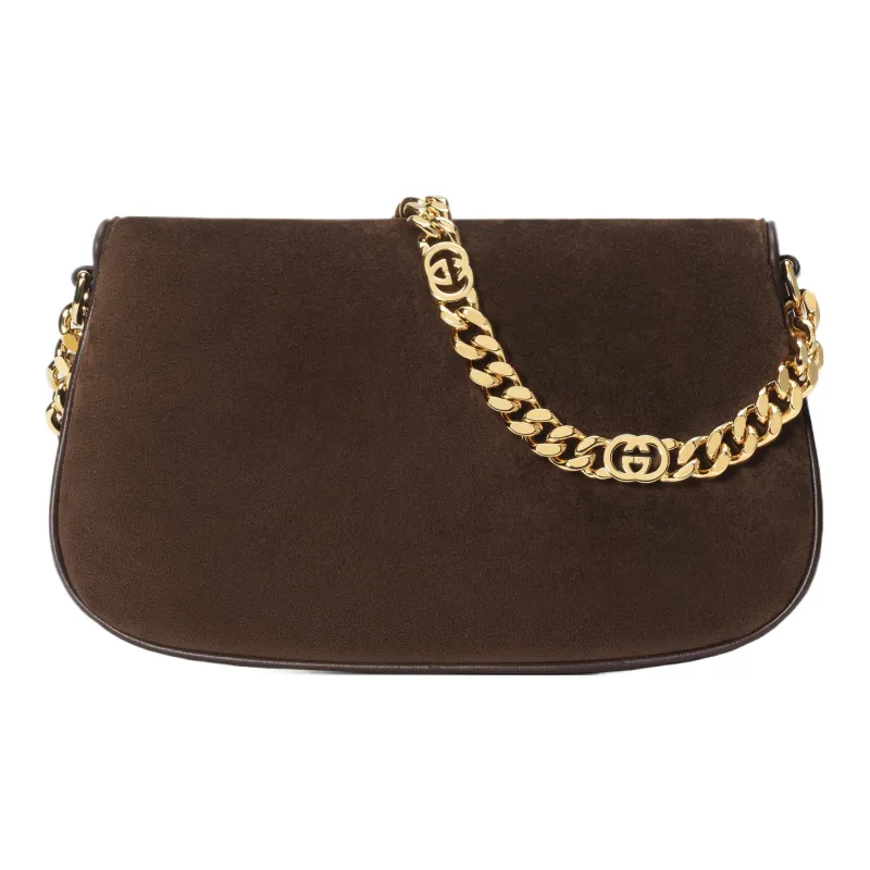 GUCCI Blondie Suede Crossbody Bag Shoulder Bag Women's Brown-3