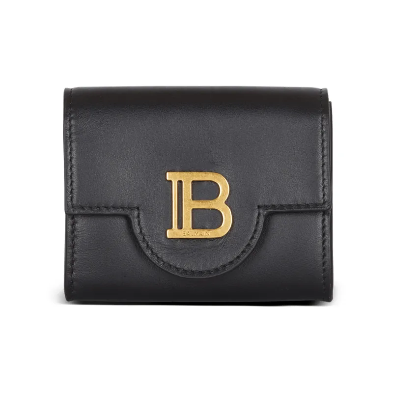 BALMAIN B-BUZZ Calfskin Wallet Women's Black-0