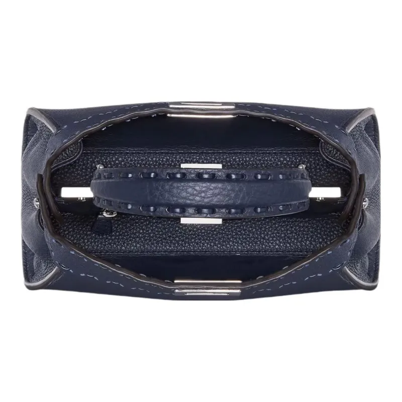 FENDI Peekaboo Calfskin Shoulder Bag, Crossbody Bag, Handbag Mini Women's Midnight Blue-3