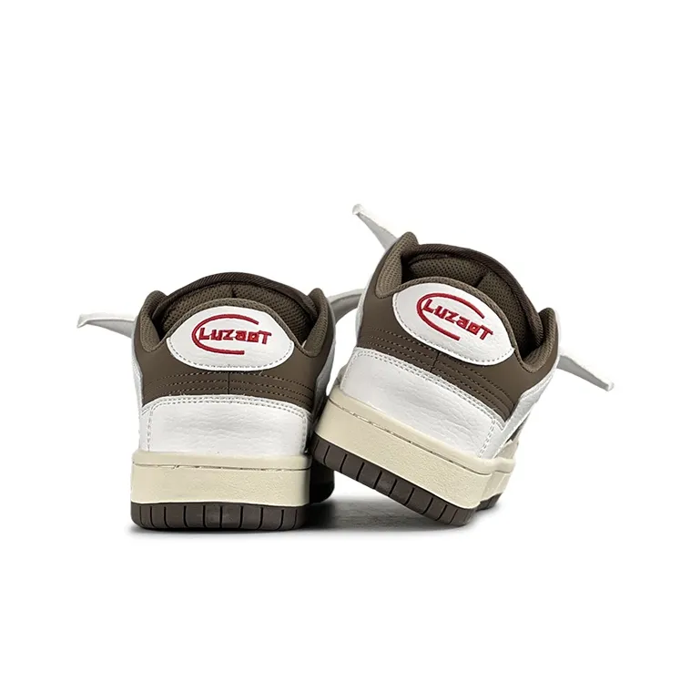 LuzaoT SUPER DRAG Wings Shoes Low Top Skateboard Shoes Unisex White Brown-4