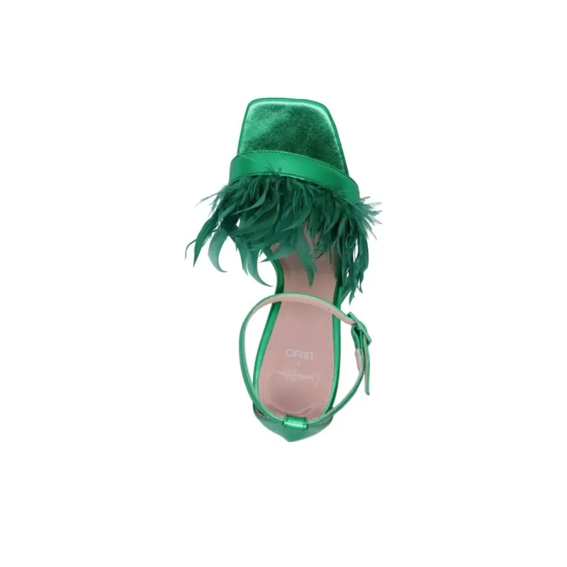 LIU JO Feather-detailed 100mm Heel Sandals-3
