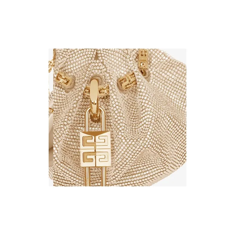 GIVENCHY Kenny Viscose Handbag Crossbody Bag Mini Women's Gold-3