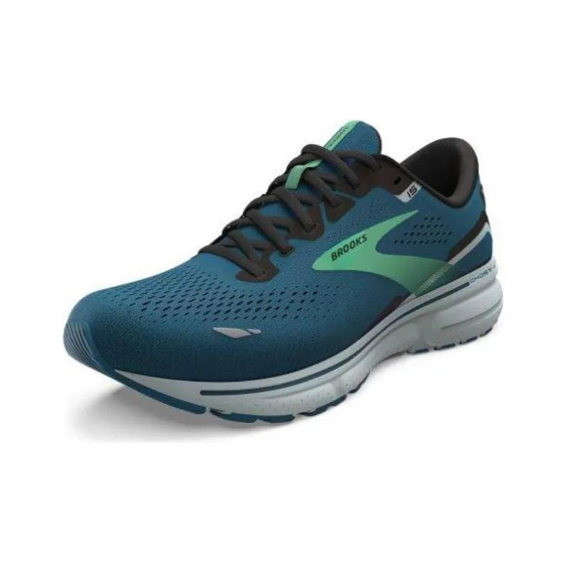 Brooks Ghost 15 Cushioning Wear Resistant Low Top Running Shoes Men's Turquoise-3