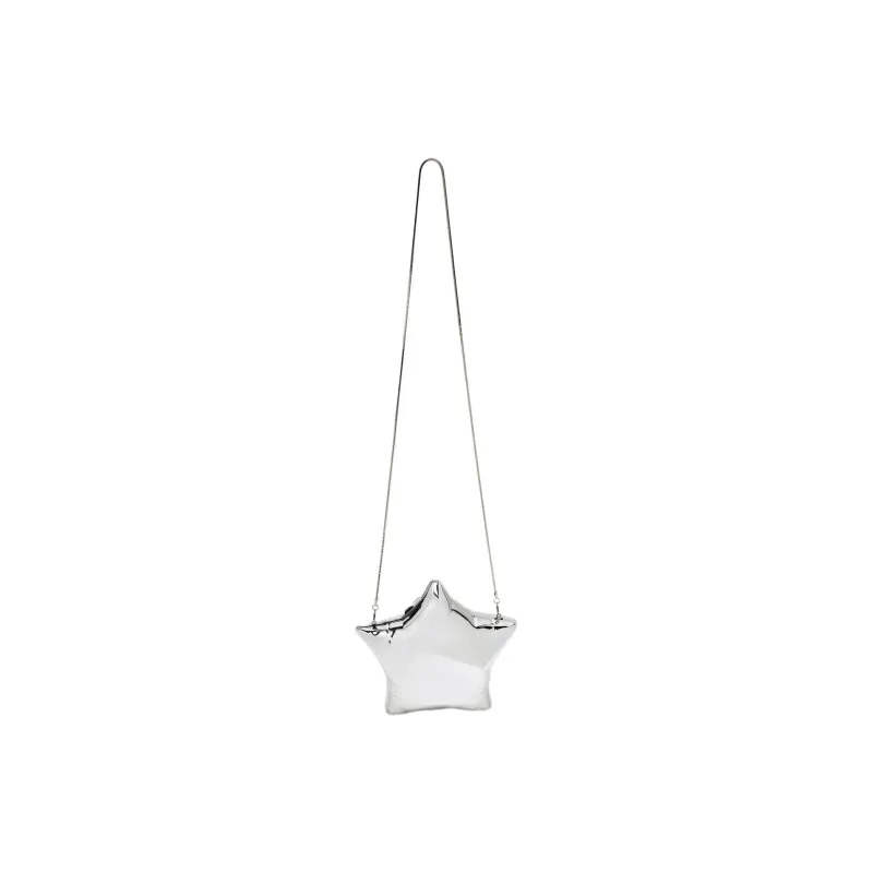 ZARA Acrylic One Shoulder Handheld Crossbody Bag Mini Women's Silver-3
