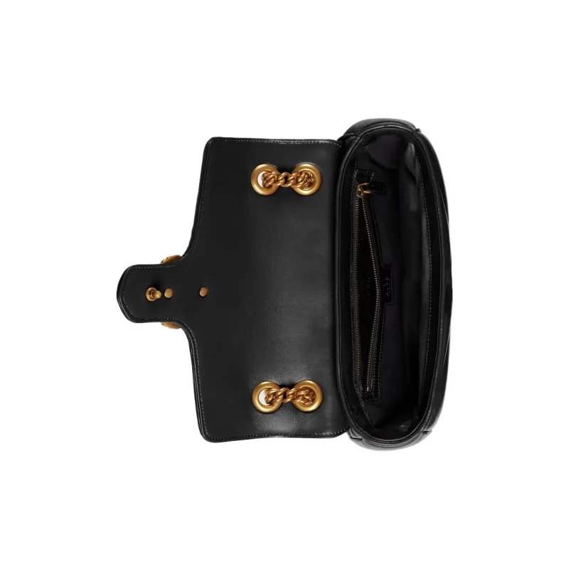 GUCCI GG Marmont Quilting Leather Crossbody Bag Shoulder Bag Women's Black-5