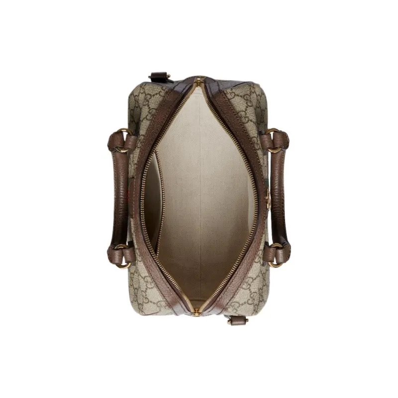GUCCI Ophidia Canvas With Leather Binding One Shoulder Crossbody Canvas Bag Handbag Small Size Women's Brown-12