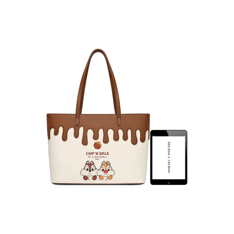 Disney PU Shoulder Bag Tote Handbag Shoulder Bag Large Size Women's Brown-5