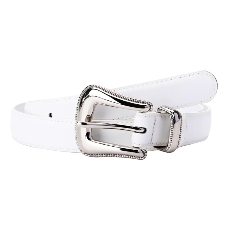 NINE NAIL 9 Section Vintage Trendy Versatile Pin Buckle Cow Leather Genuine Leather Women's Belt Women's Width  2.5cm-4