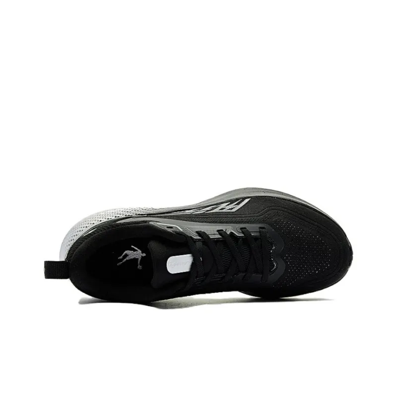 QIAODAN BOOM PRO Cushioning Wear Resistant Low Top Training Running Shoes Men's Black Silver-3