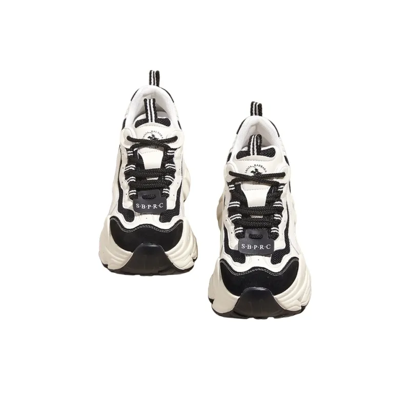 SANTA BARBARA POLO & RACQUET CLUB Low-Top Chunky Sneakers Women's Beige Black-1
