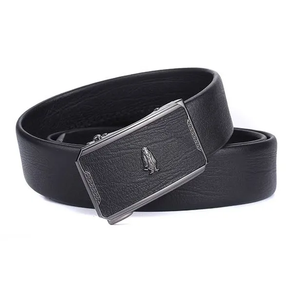 Hush Puppies Fashion Business Automatic Buckle Leather Belts Men's Width  3.5cm-2