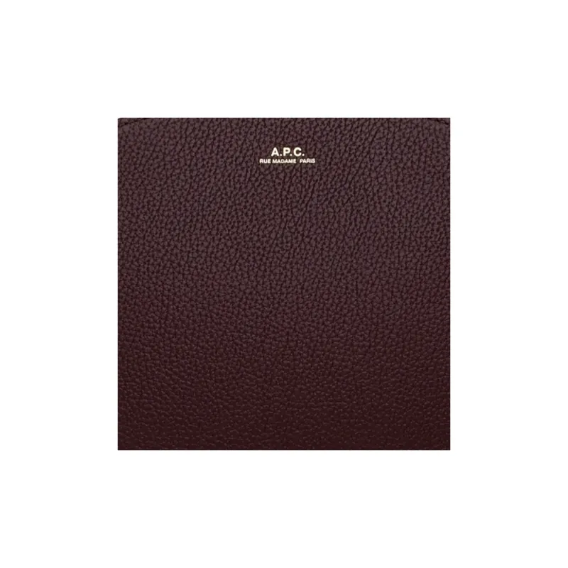A.P.C Calfskin Shoulder Bag, Crossbody Bag Small Size Unisex Burgundy-3