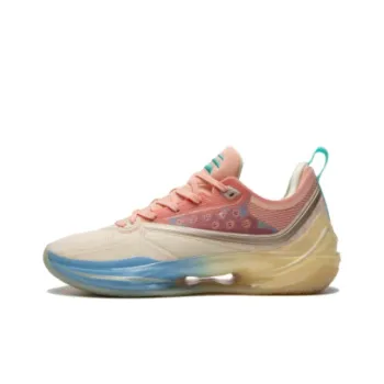 XTEP Cushioned Wear Resistant Lightweight Low Top Basketball Shoes Men's Yellow Pink