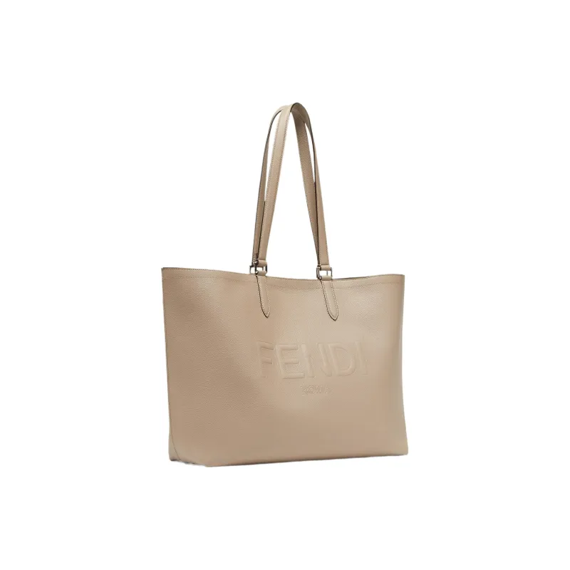 FENDI ROMA Calfskin Tote Bag Shopping Bag Handbag Regular Men's Beige-1