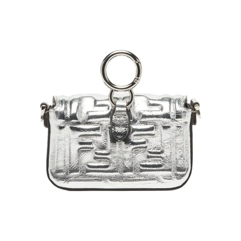 FENDI Baguette Lambskin Bag Accessories Extra Mini Women's Silver-2