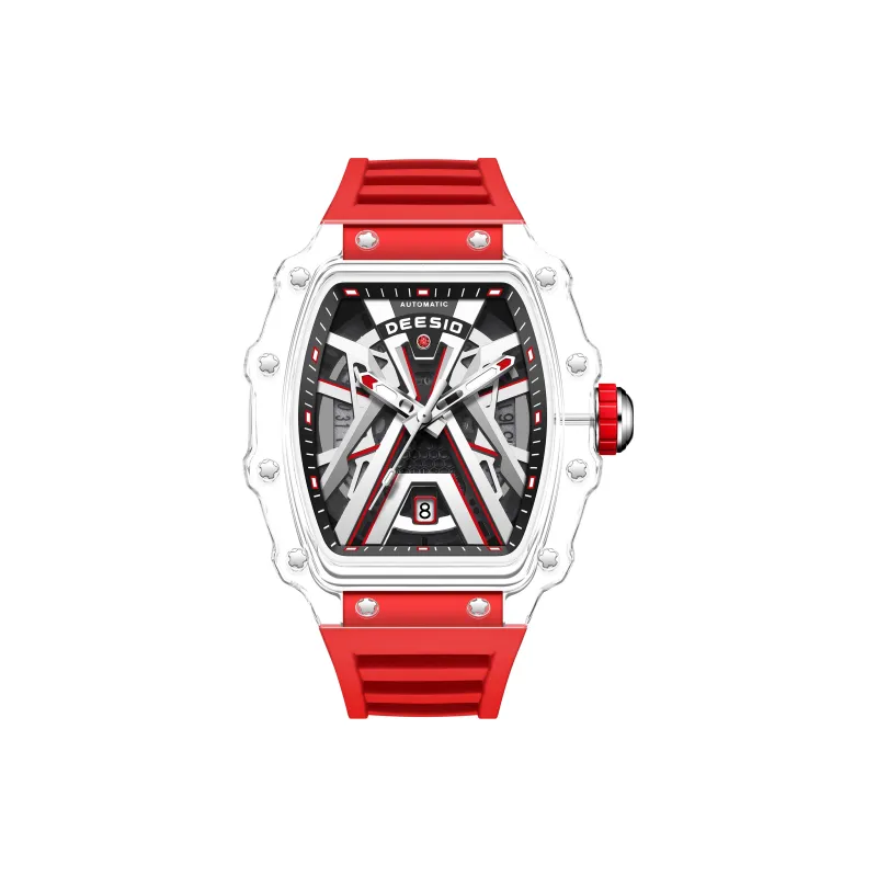 DEESIO Guardians Of The Galaxy Collection Automatic Mechanical Movement Rubber Strap Watch Men's Watches Black Dial-8