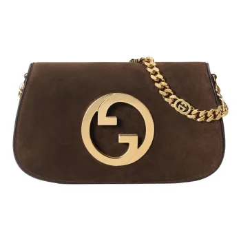 GUCCI Blondie Suede Crossbody Bag Shoulder Bag Women's Brown